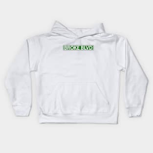 Broke Blvd Street Sign Kids Hoodie